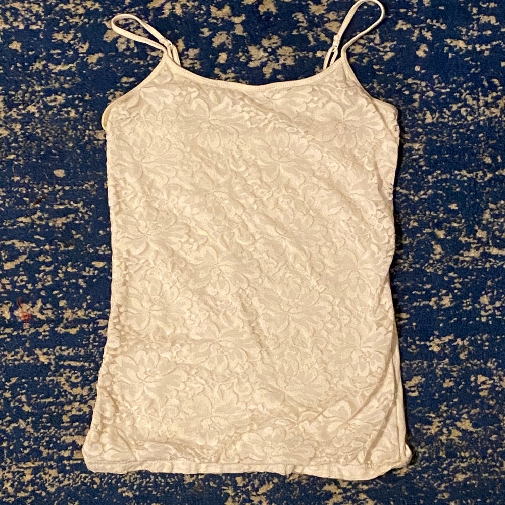Aeropostale White Floral Lace Camisole